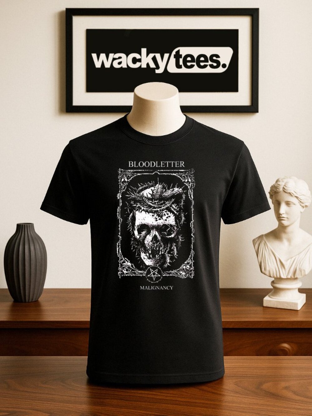Halloween Horror Bloodletter Malignancy Distressed Graphic Tee Shirt